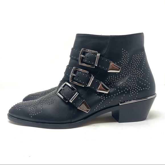 CHLOE Susanna black leather booties, made in Italy, size 39.5 - Picture 6 of 14